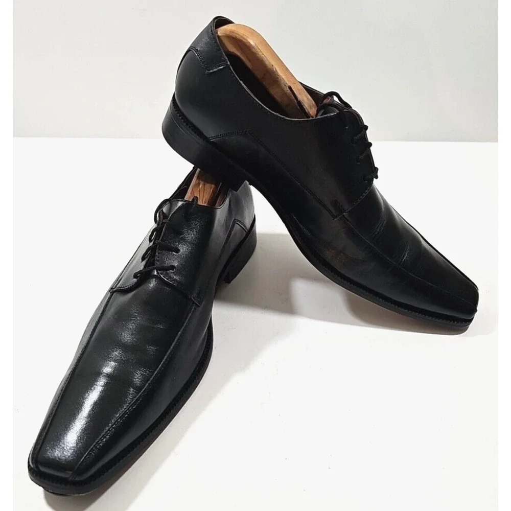 Jason & Justin Collection ~Men's Size 9.5~ Black Leather Dress Oxford Shoes.